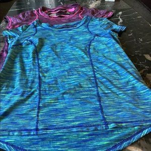 Pair of 2 colorful xersion strap tank tops size m